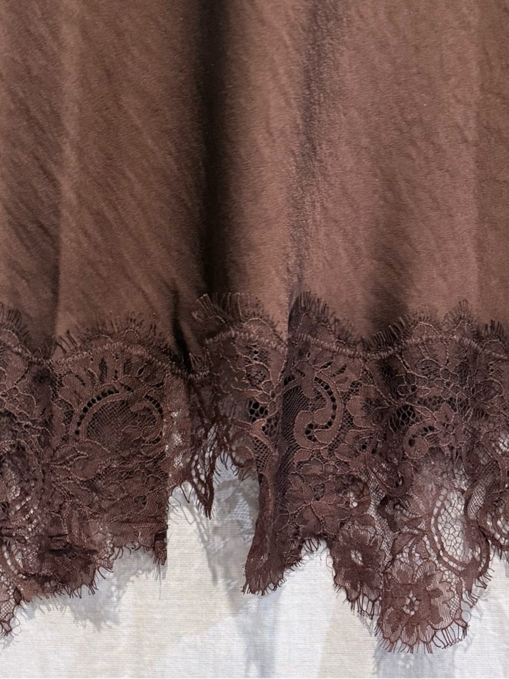 Skies Are Blue Brown Lace-Hem Slip Skirt Size Small NWT - Picture 6 of 12